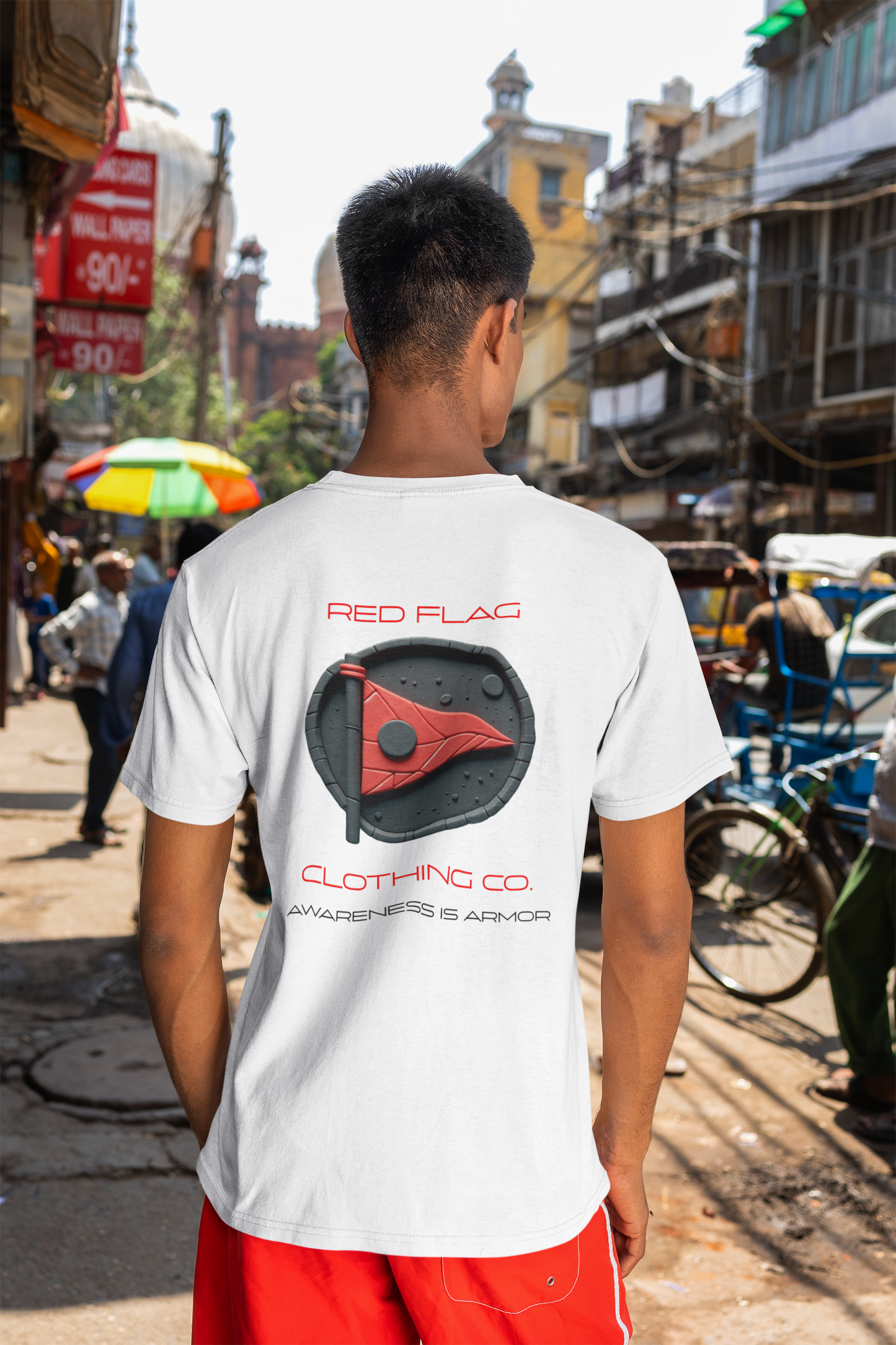 Red Flag Statement Tee - White Edition