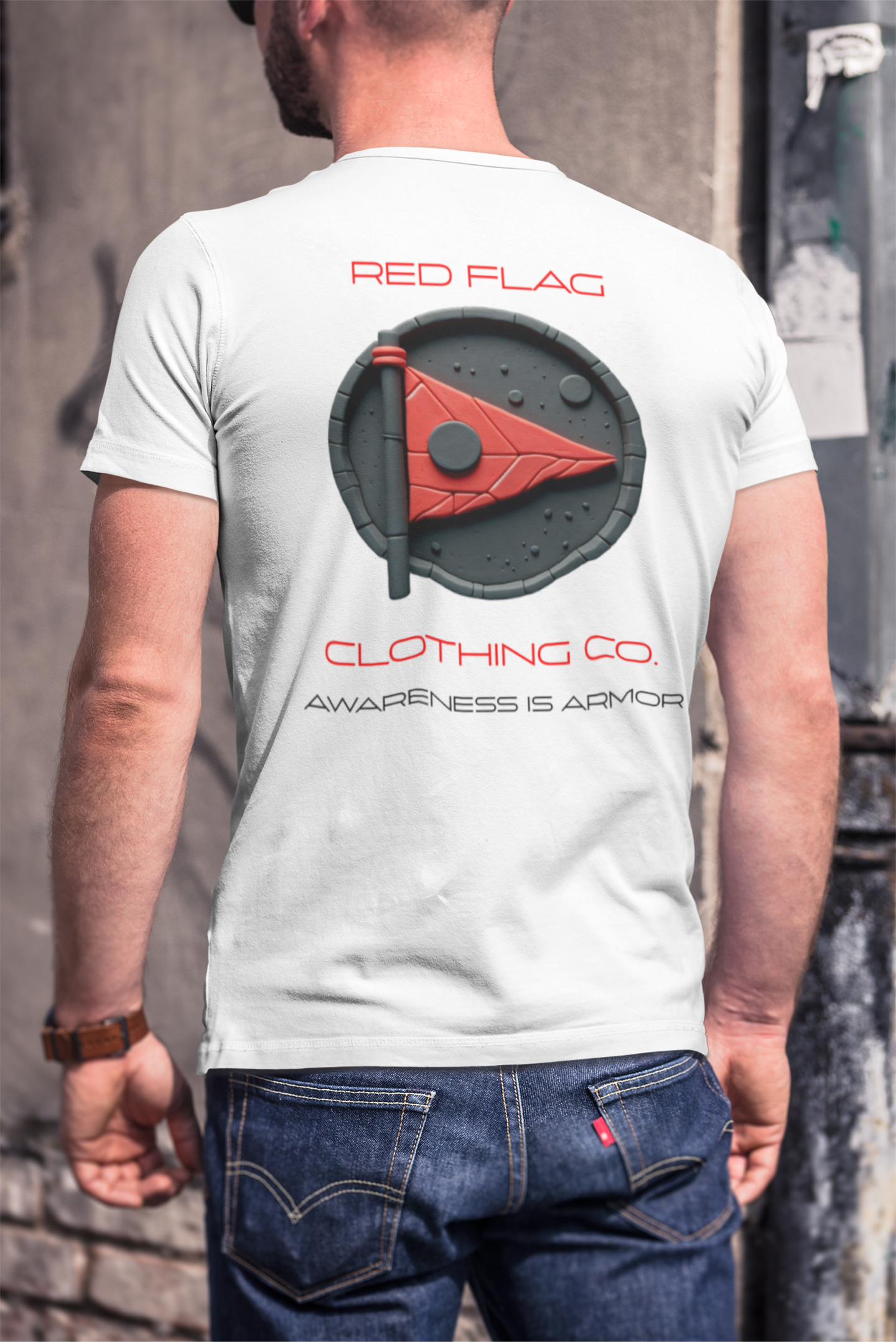 Red Flag Statement Tee - White Edition